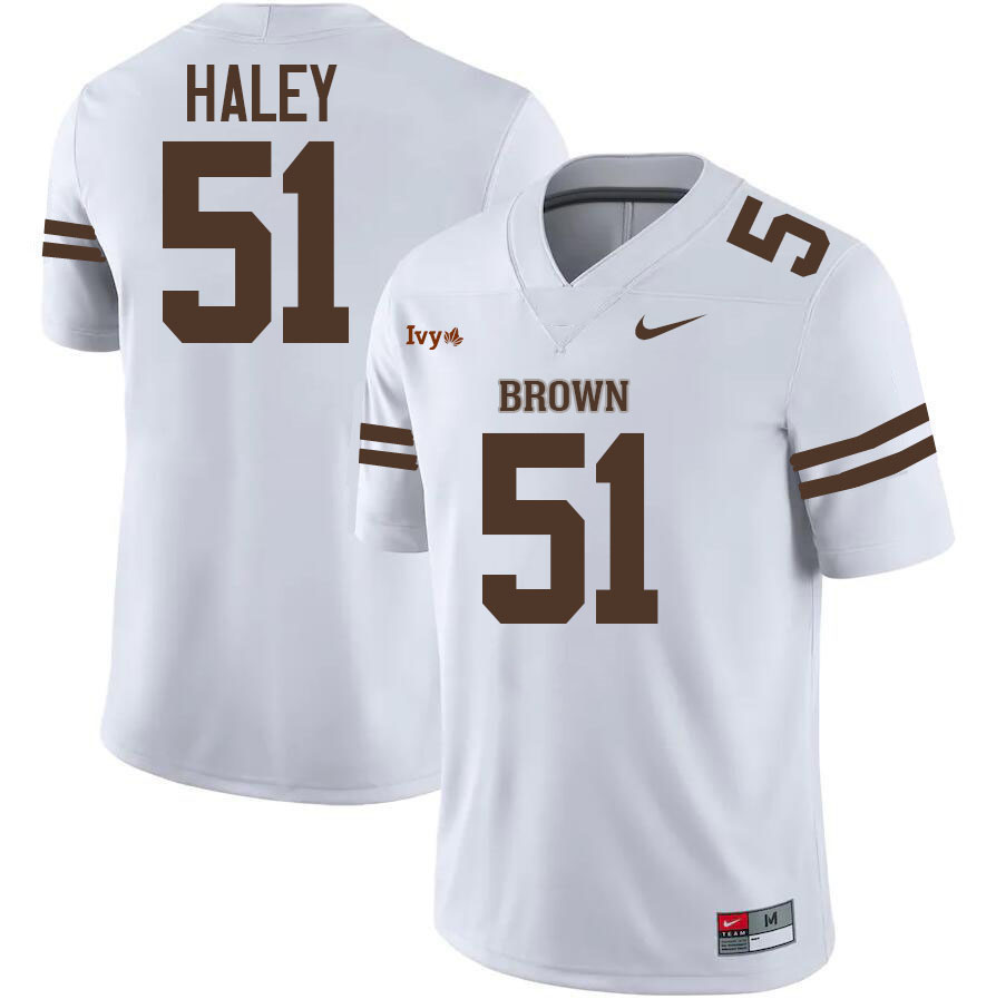 Brown Bears #51 Ryan Haley College Football Jerseys,Uniforms Stitched-Brown